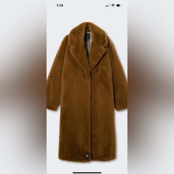 Mango Faux Fur Coat - Picture 3 of 9